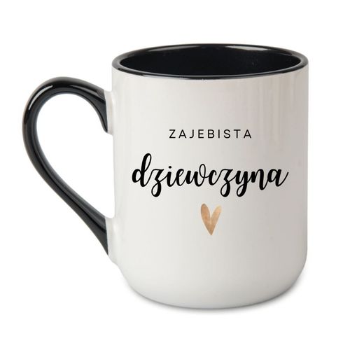 KUBEK "ZAJEBISTA DZIEWCZYNA" Wzór - Elegant Coffee Czarny 330 ml na Arena.pl