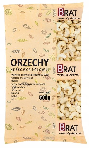 ORZECHY NERKOWCA 500g Połówki nerkowce naturalne zdjęcie 1