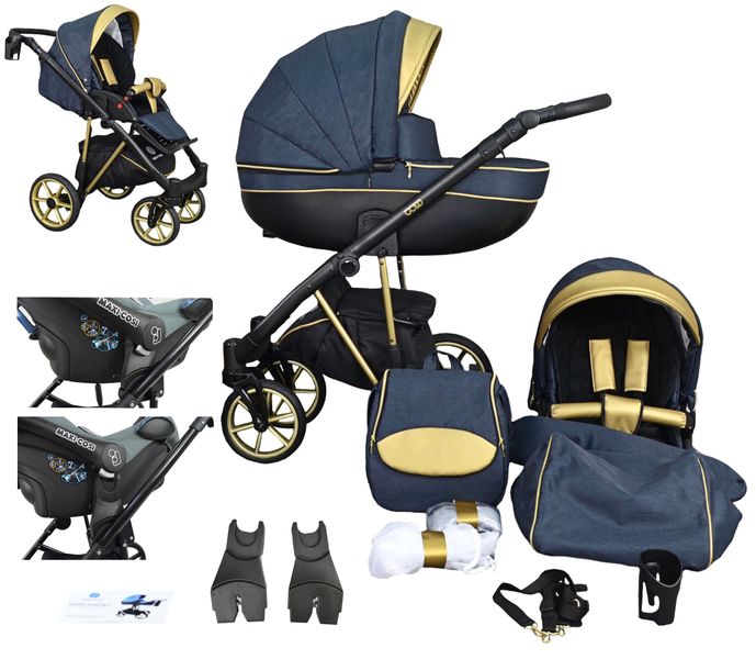 WÓZEK DZIECIĘCY FABERO GOLD 2W1 + ADAPTERY MAXI COSI CYBEX Aton I-Size zdjęcie 2