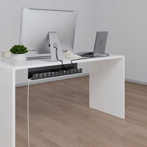 Organizer Uchwyt Maskownica do Kabli pod Biurko 59 cm Metal Czarny Stalflex na Arena.pl