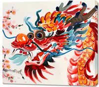 Obraz 100x90cm Smok o Żywej Barwie