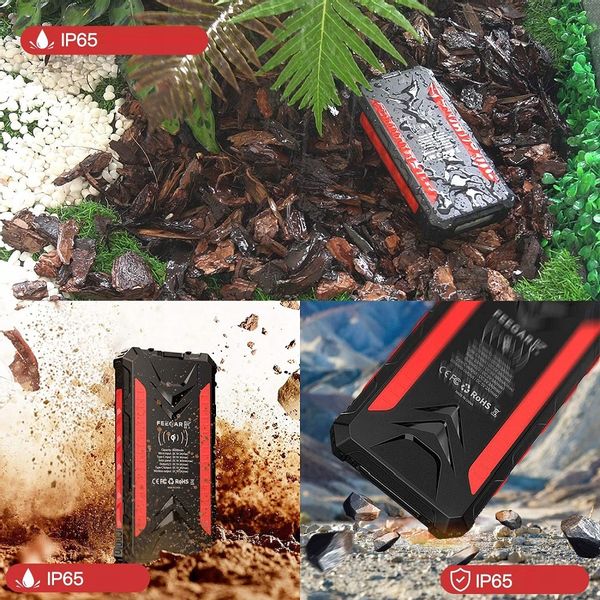 Power bank Solarny Feegar 36000mah 20W 4x USB-C QI  IP65 Latarka zdjęcie 8