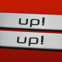Listwa progowa VOLKSWAGEN UP! Stal nierdzewna 304 mat z czarnymi literami