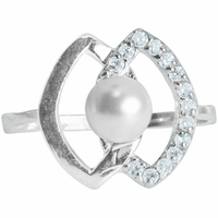 SREBRNY PIERŚCIONEK Z PERŁĄ SREBRO PRÓBY 925