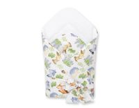 Dwustronny rożek dla niemowląt miękki z wiązaniem - leśna przygoda