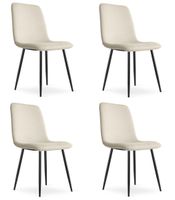 Krzesło beżowe tapicerowane RIFT tkanina do jadalni kuchni salonu x4