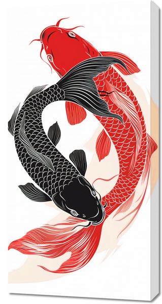 Obraz 50x100cm Yin i Yang Koi zdjęcie 1