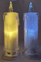 Świeca diamentowa LED 6.5x18cm o delikatnym białym świetle na baterie Barwa światła - Zimna (ok 6000k)