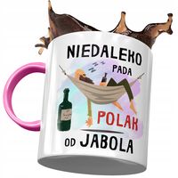 Kubek Różowy Śmieszny Niedaleko Pada Polak Prezent Z Nadrukiem Ze Zdjęciem