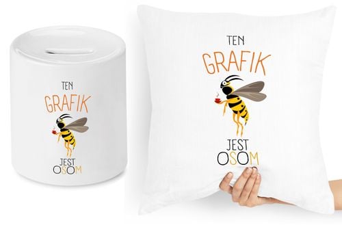 Dla Grafika Zestaw Poduszka + Skarbonka Prezent Z Nadrukiem Ze Zdjęciem na Arena.pl