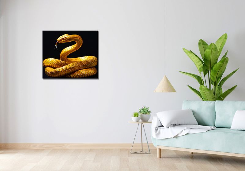 Obraz 70x60cm Złoty Wąż zdjęcie 2