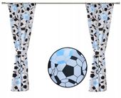 ZASŁONY KOMPLET dziecięcy PIŁKI football dla PIŁKARZA do pokoju chłopca