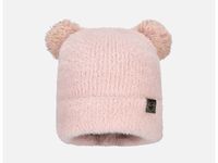 BROEL BEST czapka na zimę dwa pompony brudny róż 50-52