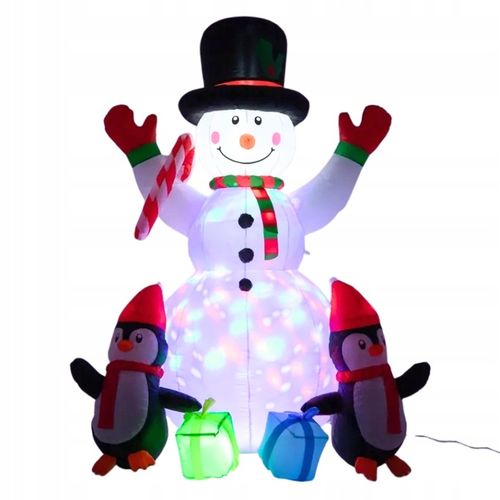 ŚWIECĄCY DMUCHANY BAŁWAN PINGWINY DEKORACJA ŚWIĄTECZNA LED RGB OZDOBA 180CM na Arena.pl