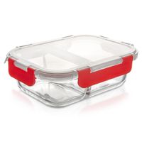 Pojemnik Dzielony Kuchenny Szklany na Żywność z Uszczelką Lunchbox 550 ml
