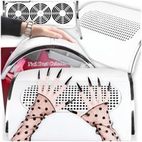 MOCNY POCHŁANIACZ PYŁU PAZNOKCI MANICURE FREZARKI 3 WIATRAKI 2 WORKI BIAŁY