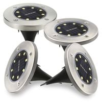 LAMPY NAJAZDOWE 4 SZT DYSKI SOLARNE LAMPKI LED SOLAR ZESTAW OGRODOWE