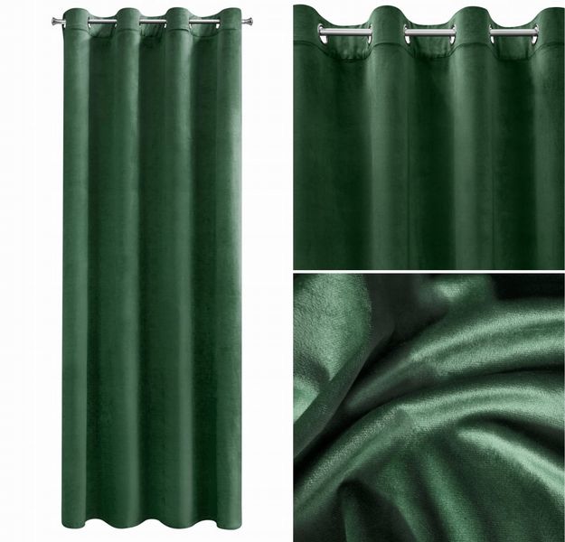 Zasłona Przelotki Welwet Welur 140X250 CM ZIELONA zdjęcie 1
