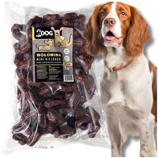 2Dog Mini Kiełbaski WOŁOWINA 1 Kg zdjęcie 2