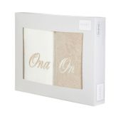 Komplet ręczników On-Ona 2 szt. 70x140 Eurofirany kremowy / beżowy
