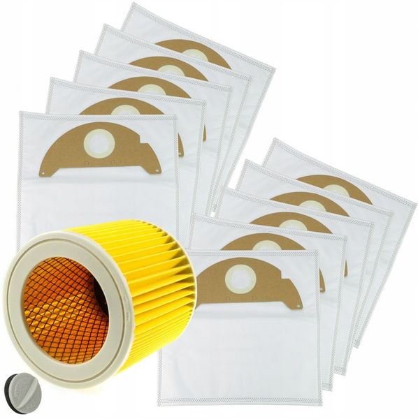10x WORKI + FILTR WZMOCNIONY DO KARCHER MV2 WD2 A2004 zdjęcie 1