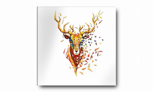 OBRAZ NA PŁÓTNIE 025 Geometryczny jeleń 40x40cm na Arena.pl