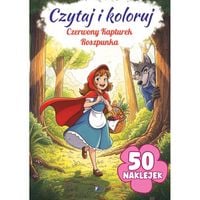czerwony kapturek roszpunka czytaj i koloruj naklejki książeczka