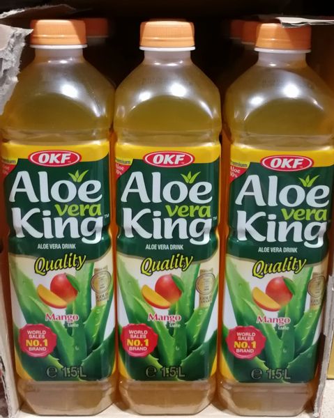 OKF Napój z cząstkami aloesu - mango 1,5l - karton zdjęcie 1