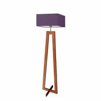 Lampa podłogowa JAWA abażur fioletowy stelaż mahoniowy