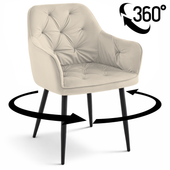Krzesło obrotowe Julia III velvet beżowe glamour do salonu i jadalni