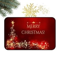 dywanik wycieraczka świąteczna merry christmas, czerwona w gwiazdki