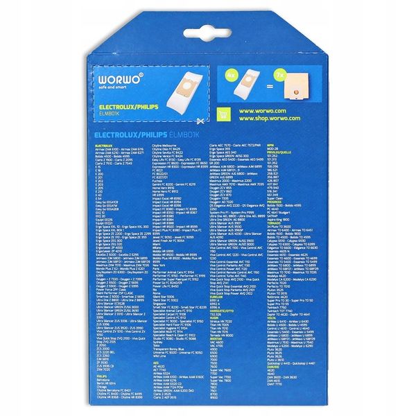 12x WORKI DO ODKURZACZA ELEKTROLUX PHILIPS SBAG zdjęcie 3
