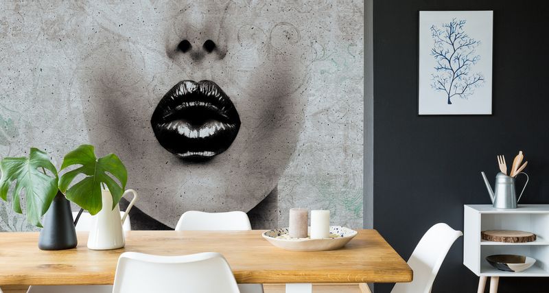 Fototapeta Do Sypialni Abstrakcja KOBIETA Usta Ornamenty 180cm x 120cm zdjęcie 10