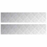 Płytki w Szachownicę 2 pcs Srebrny 90 x 20 cm Aluminium