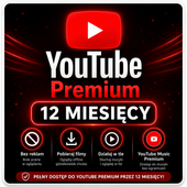 YOUTUBE PREMIUM - SUBSKRYPCJA 12 MIESIĘCY NA TWOJE KONTO