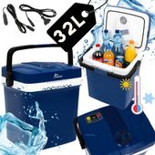 PODRÓŻNA LODÓWKA TURYSTYCZNA  PIKNIK ELEKTRYCZNA DO AUTA GRZANIE 32L GRANAT