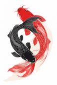 Plakat 67,5x100cm Yin i Yang Koi