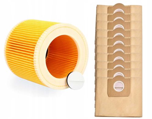 zestaw 10x worek do odkurzaczy kärcher 6.959-130.0 + filtr powietrza na Arena.pl