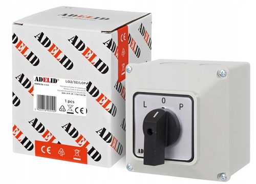 ŁĄCZNIK KRZYWKOWY L-0-P 32A 3P LEWO PRAWO W OBUDOWIE 110x110 3F IP65 na Arena.pl