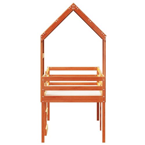 Wysokie łóżko z daszkiem, woskowy brąz 75x190 cm, sosnowe na Arena.pl