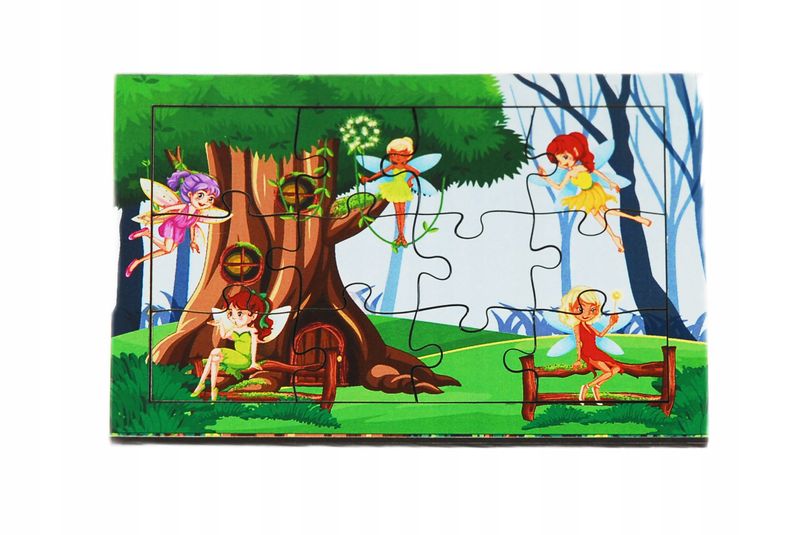 Drewniana EKO kolorowa układanka dla dzieci Zabawka PUZZLE 12 el. zdjęcie 1