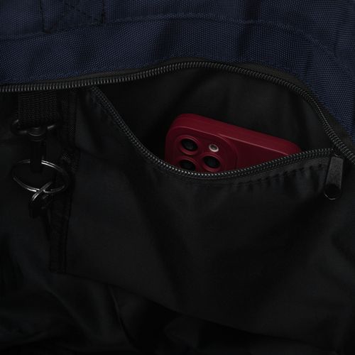 granatowa shopperka damska z poliestru z kieszenią zewnętrzną - peterson na Arena.pl