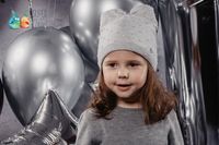 JAMIKS Keira ciepła czapka dla dziewczynki kaszmir szara 46-48