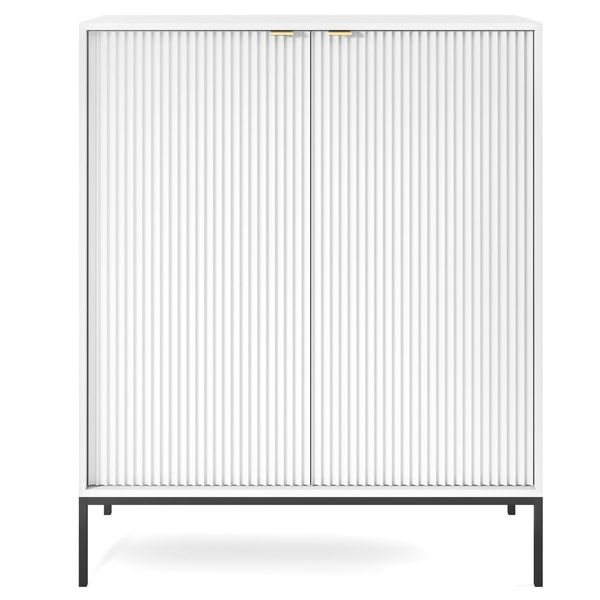 Komoda Delicious wysoka ryflowana biała zdjęcie 1