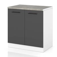 Szafka Kuchenna Stojąca Z Blatem Modułowa 80cm Spremium Szary Mat