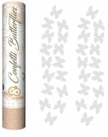 TUBA Wystrzałowe Konfetti Strzelająca BIAŁE MOTYLKI Ślub Komunia 30cm