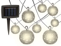 Girlanda solarna ogrodowa kule 8 LED ciepły GS-01