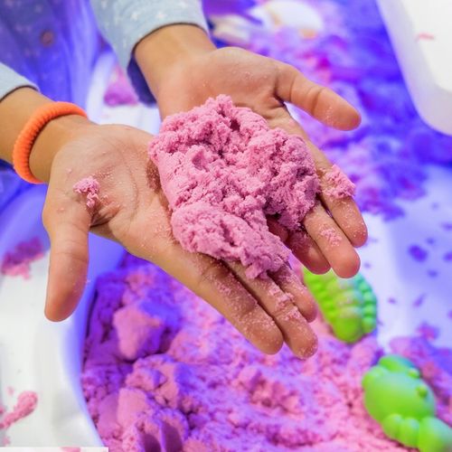 PIASEK KINETYCZNY ZESTAW 3 kg piaskownica basen foremki magiczny kolorowy na Arena.pl