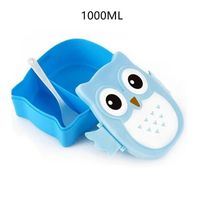 Hamburger pudełko na Lunch dwie warstwy śliczne Burger Lunchbox Bento kuchenka – 1000ML Blue Owl