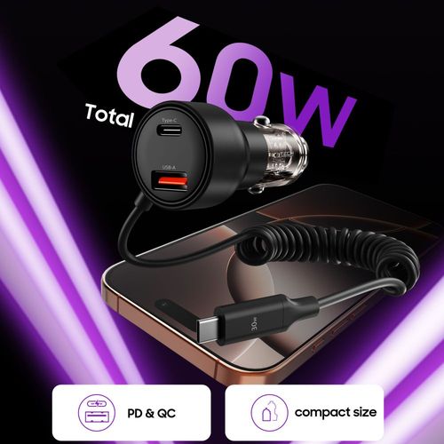 tech-protect cc05 2-port car charger pd60w + cable black na Arena.pl